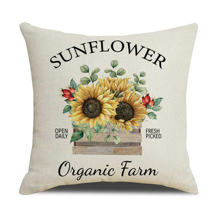 Sunflowers Throw Pillow Case Floral Decorative Outdoor Cushion Case for Home Linen Pillow Covers