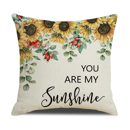 Sunflowers Throw Pillow Case Floral Decorative Outdoor Cushion Case for Home Linen Pillow Covers