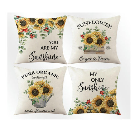 Sunflowers Throw Pillow Case Floral Decorative Outdoor Cushion Case for Home Linen Pillow Covers