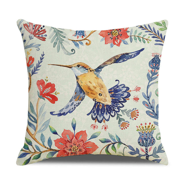 Outdoor Bird Decorative Throw Pillowcase Bird Flower Throw Pillow Covers for Home Couch Sofa Decor