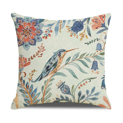 Outdoor Bird Decorative Throw Pillowcase Bird Flower Throw Pillow Covers for Home Couch Sofa Decor