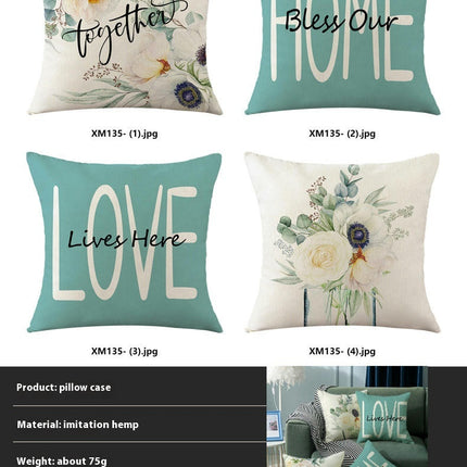 Outdoor Decorative Throw Pillowcase Flower Throw Pillow Covers for Home Couch Sofa Decor