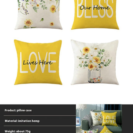 Outdoor Decorative Throw Pillowcase Flower Throw Pillow Covers for Home Couch Sofa Decor-A