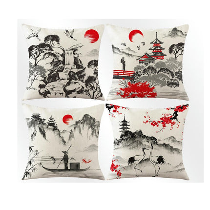 Throw Pillow Covers Vintage Soft Square Pillowcases for Home Sofa Living Room Bedroom Outdoor