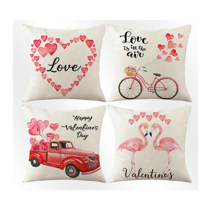 Valentines Day Throw Pillow Covers Love Hearts Decorative Pillowcase Cushion Covers Soft Pillow Cases-A1