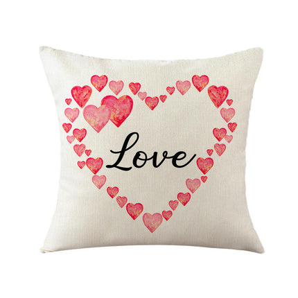 Valentines Day Throw Pillow Covers Love Hearts Decorative Pillowcase Cushion Covers Soft Pillow Cases-A1