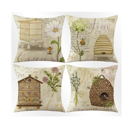 Outdoor Waterproof Throw Pillow Covers Bee Pillows Case Decorative for Home Sofa Couch