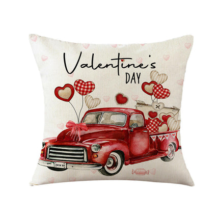 Valentines Day Throw Pillow Covers Love Hearts Decorative Pillowcase Cushion Covers Soft Pillow Cases-A