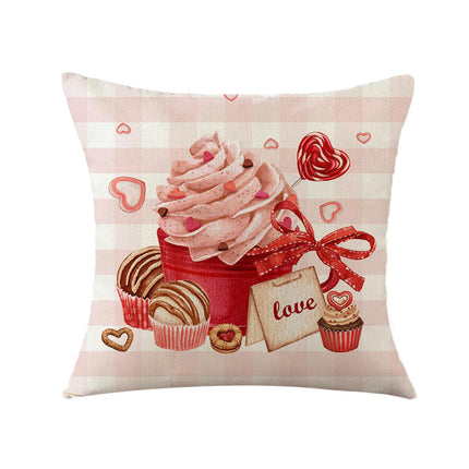 Valentines Day Throw Pillow Covers Love Hearts Decorative Pillowcase Cushion Covers Soft Pillow Cases-A