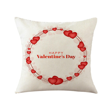 Valentines Day Throw Pillow Covers Love Hearts Decorative Pillowcase Cushion Covers Soft Pillow Cases-B