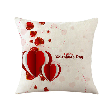 Valentines Day Throw Pillow Covers Love Hearts Decorative Pillowcase Cushion Covers Soft Pillow Cases-B