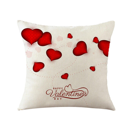 Valentines Day Throw Pillow Covers Love Hearts Decorative Pillowcase Cushion Covers Soft Pillow Cases-B