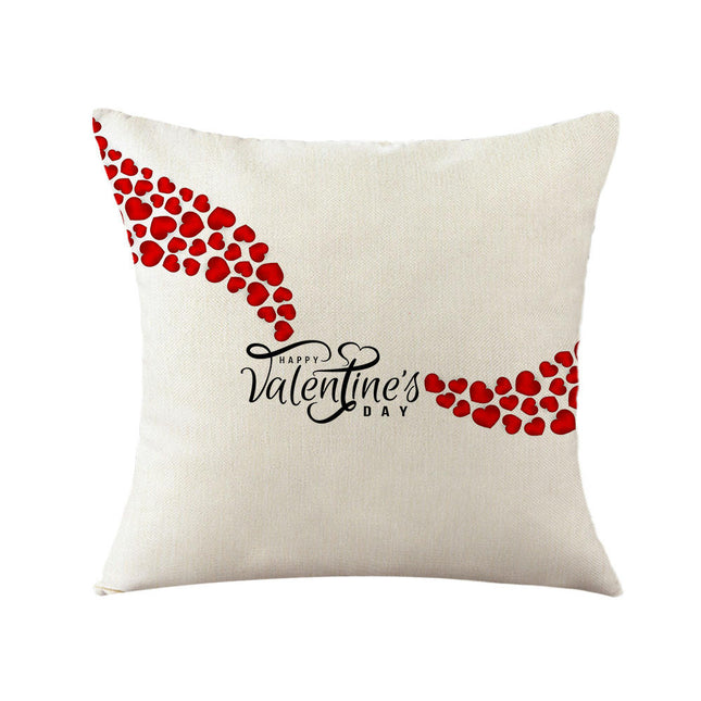 Valentines Day Throw Pillow Covers Love Hearts Decorative Pillowcase Cushion Covers Soft Pillow Cases-B