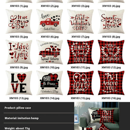 Valentine's Day Pillowcase Soft Throw Pillow Covers Modern Pillows Case Decorative for Home Sofa Couch