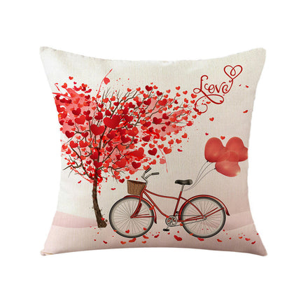 Valentines Day Pillow Covers Plaid Valentines Throw Pillowcase Linen Cushion Case for Home Decor