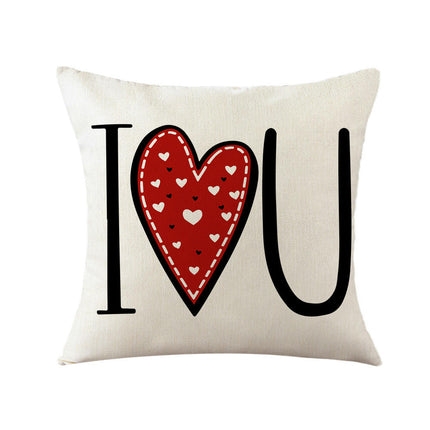 Valentine Pillow Covers Love Heart Valentine's Day Decorative Throw Pillows Cases Decor for Home Sofa Bed