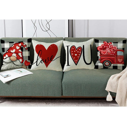 Valentine Pillow Covers Love Heart Valentine's Day Decorative Throw Pillows Cases Decor for Home Sofa Bed