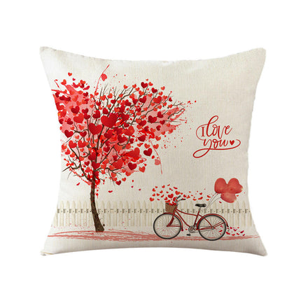 Valentine Pillow Covers Love Heart Valentine's Day Decorative Throw Pillows Cases Decor for Home Sofa Bed-A