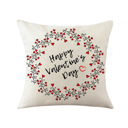 Valentine Pillow Covers Love Heart Valentine's Day Decorative Throw Pillows Cases Decor for Home Sofa Bed-A