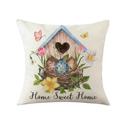 Easter Throw Pillow Covers Easter Decorative Pillow Covers Bunny Eggs Cushion Covers Pillow Cases for Home