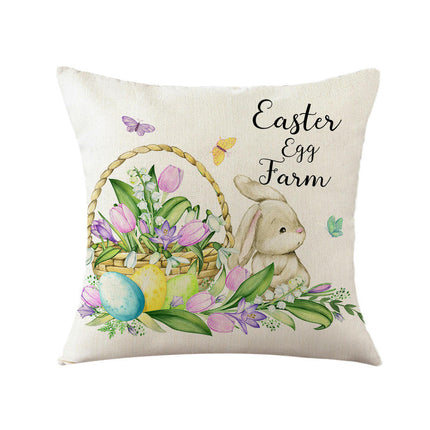 Easter Throw Pillow Covers Easter Decorative Pillow Covers Bunny Eggs Cushion Covers Pillow Cases for Home