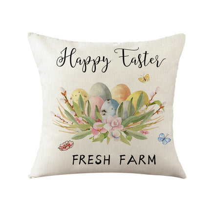 Easter Throw Pillow Covers Easter Decorative Pillow Covers Bunny Eggs Cushion Covers Pillow Cases for Home