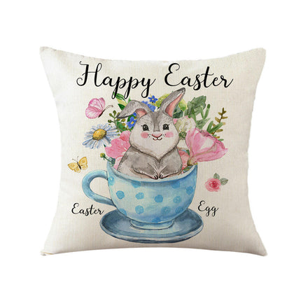 Easter Throw Pillow Covers Easter Decorative Pillow Covers Bunny Eggs Cushion Covers Pillow Cases for Home