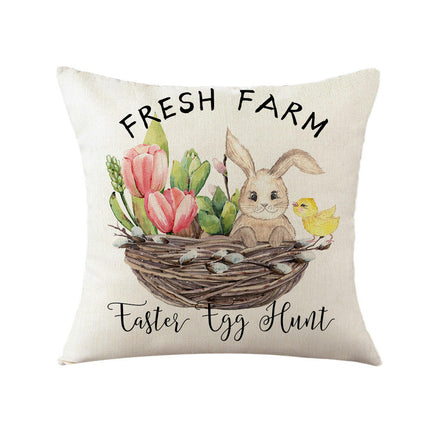 Easter Throw Pillow Covers Easter Decorative Pillow Covers Bunny Eggs Cushion Covers Pillow Cases for Home