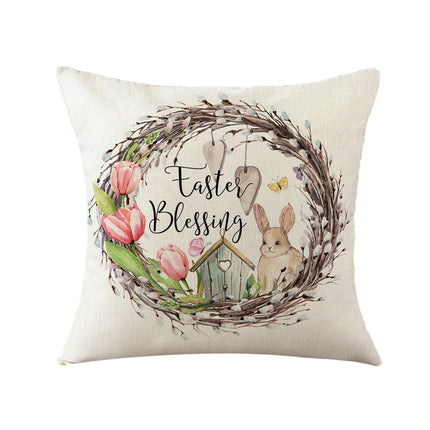 Easter Throw Pillow Covers Easter Decorative Pillow Covers Bunny Eggs Cushion Covers Pillow Cases for Home