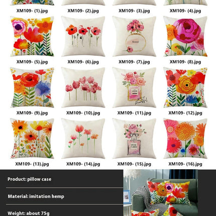 Floral Decorative Throw Pillow Covers Spring Flower Pillows Case Outdoor Cushion Covers for Sofa Home Decor