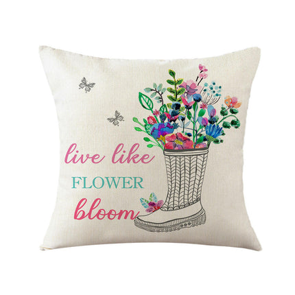 Floral Decorative Throw Pillow Covers Spring Flower Pillows Case Outdoor Cushion Covers for Sofa Home Decor-A