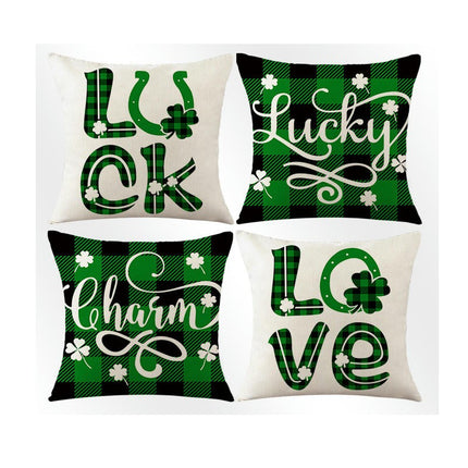 St. Patrick's Day Decorative Throw Pillow Covers Flower Outdoor Cushion Covers for Sofa Home Decor-A