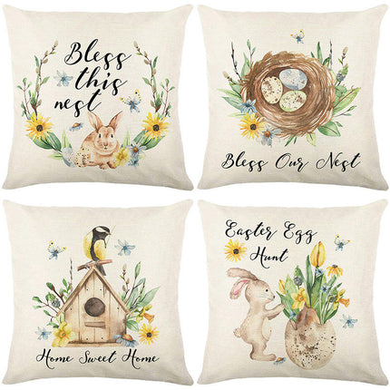 Pillow Cases Easter Bunny Decorative Throw Pillow Covers Outdoor Cushion Covers for Home Sofa Decor