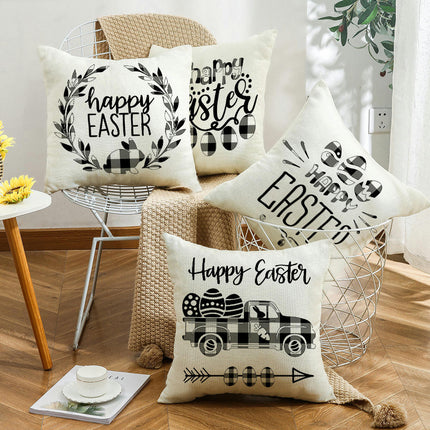 Soft Pillow Cases Easter Decorative Throw Pillow Covers Outdoor Cushion Covers for Home Sofa Decor-A