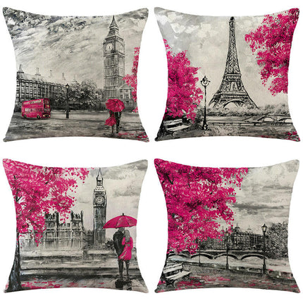 Linen Decorative Throw Pillow Covers Valentine's Day pillowcase Square Cushion Cover Pillowcase for Sofa