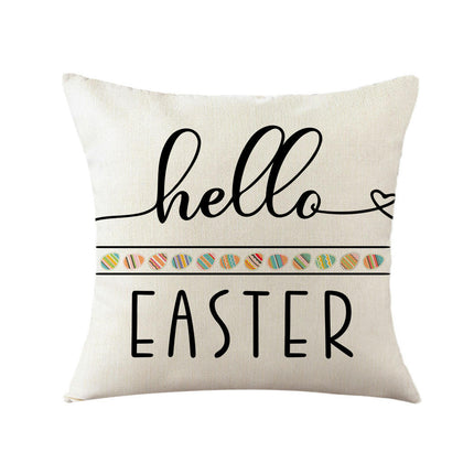 Bunny Pillowcase Easter Decorative Throw Pillow Cover Square Pillow Covers For Home Living Room Sofa