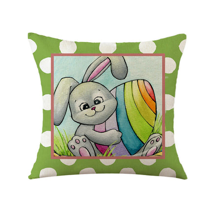 Bunny Pillowcase Easter Decorative Throw Pillow Cover Square Pillow Covers For Home Living Room Sofa