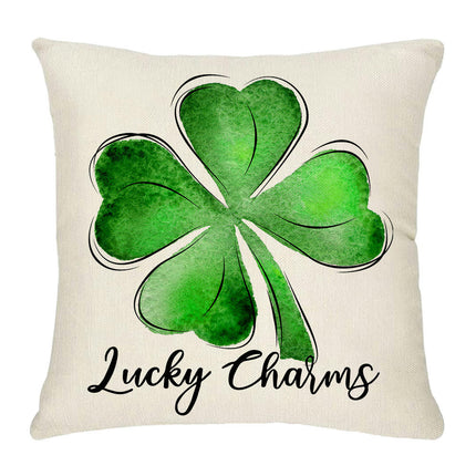 St. Patrick's Day Decorative Linen Throw Pillow Covers Square Soft Cushion Covers for Sofa