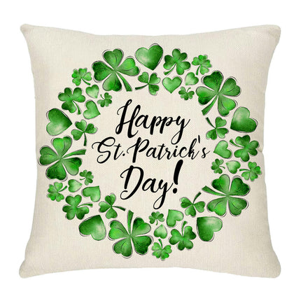 St. Patrick's Day Decorative Linen Throw Pillow Covers Square Soft Cushion Covers for Sofa