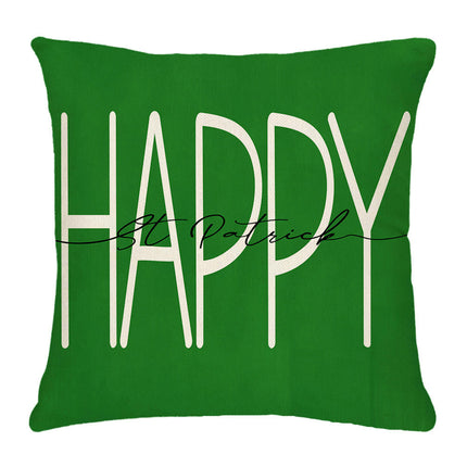 St. Patrick's Day Decorative Linen Throw Pillow Covers Square Soft Cushion Covers for Sofa