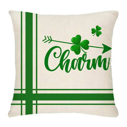 St. Patrick's Day Decorative Linen Throw Pillow Covers Square Soft Cushion Covers for Sofa