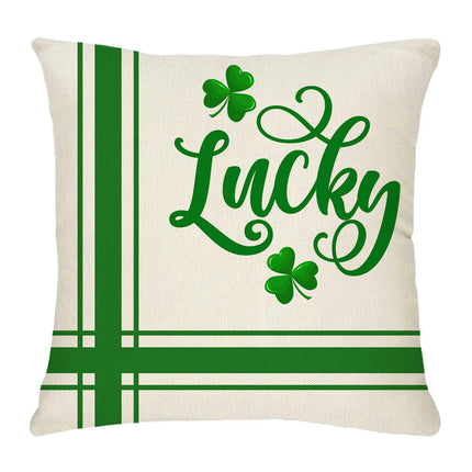 St. Patrick's Day Decorative Linen Throw Pillow Covers Square Soft Cushion Covers for Sofa