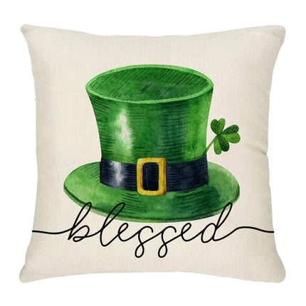 St. Patrick's Day Decorative Linen Throw Pillow Covers Square Soft Cushion Covers for Sofa