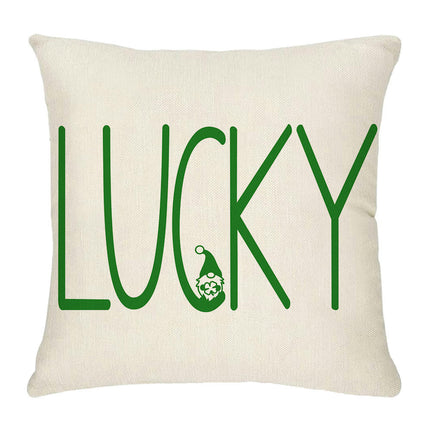 St. Patrick's Day Decorative Linen Throw Pillow Covers Square Soft Cushion Covers for Sofa