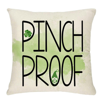 St. Patrick's Day Decorative Linen Throw Pillow Covers Square Soft Cushion Covers for Sofa-A