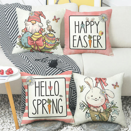 Easter Pillow Covers Bunny Decorations Throw Pillows Cover Holiday Cushion Cases for Sofa Home Decor