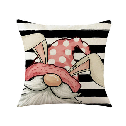 Easter Pillow Covers Bunny Decorations Throw Pillows Cover Holiday Cushion Cases for Sofa Home Decor-A