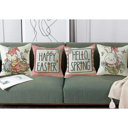 Easter Pillow Covers Bunny Decorations Throw Pillows Cover Holiday Cushion Cases for Sofa Home Decor