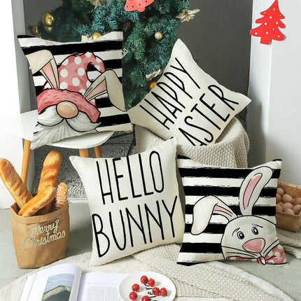 Easter Pillow Covers Bunny Decorations Throw Pillows Cover Holiday Cushion Cases for Sofa Home Decor-A