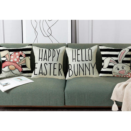 Easter Pillow Covers Bunny Decorations Throw Pillows Cover Holiday Cushion Cases for Sofa Home Decor-A